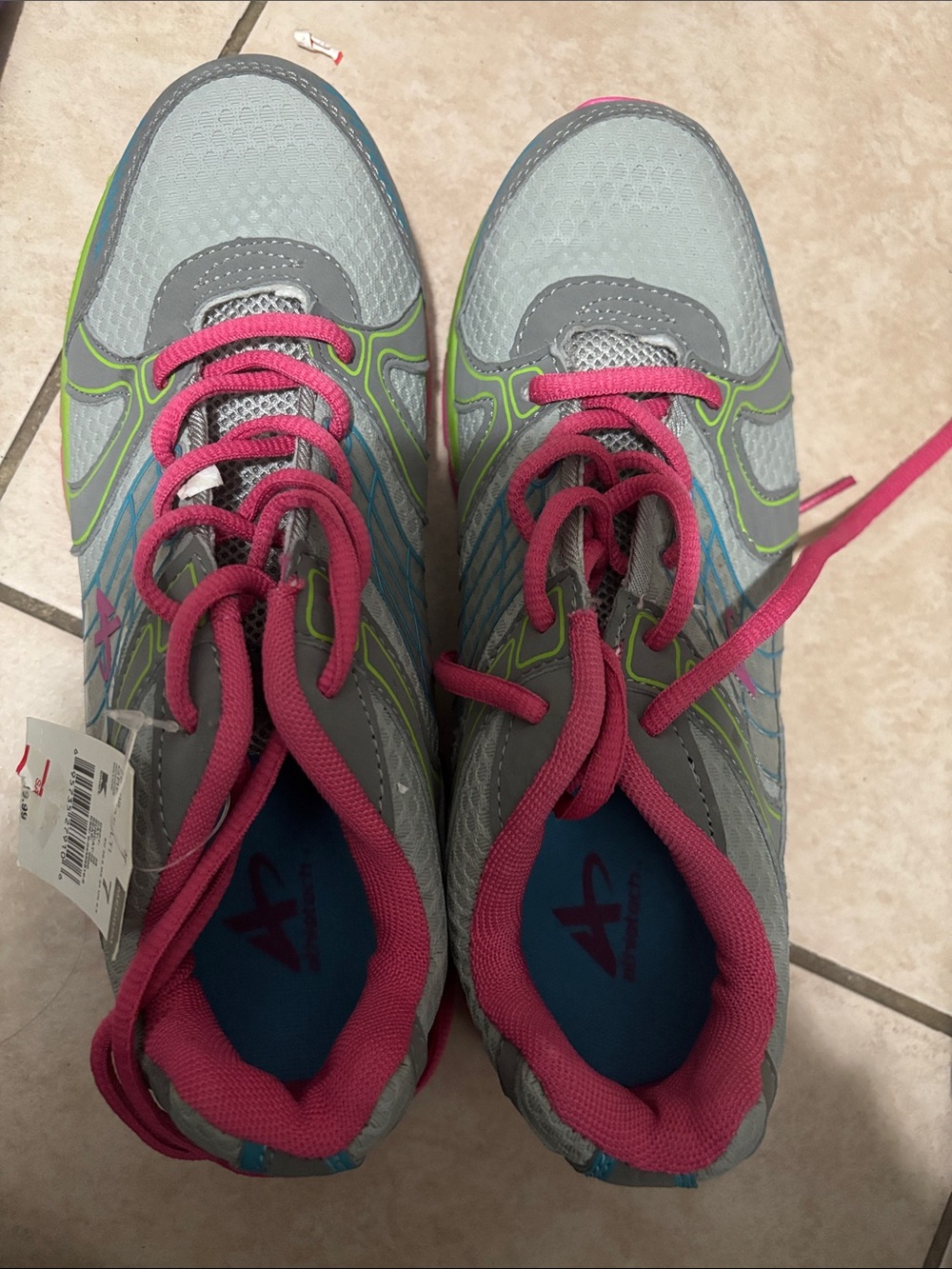 Athletic Women's Gray and Pink Running Sneakers